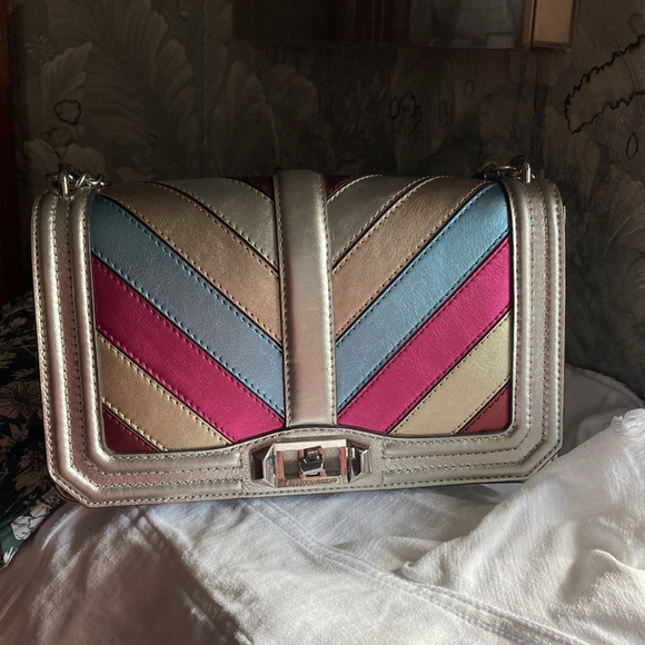 Rebecca Minkoff metallic chevron crossbody/shoulder bag - Picture 3 of 12